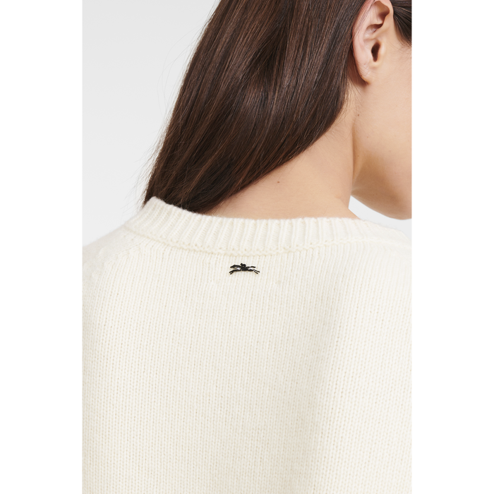 Fall-Winter 2022 Collection Round neck sweater, Ecru