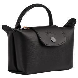 Le Pliage City Pochette mit Henkel, Schwarz