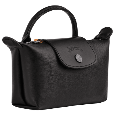 Le Pliage City Pouch with handle Black Canvas Longchamp US