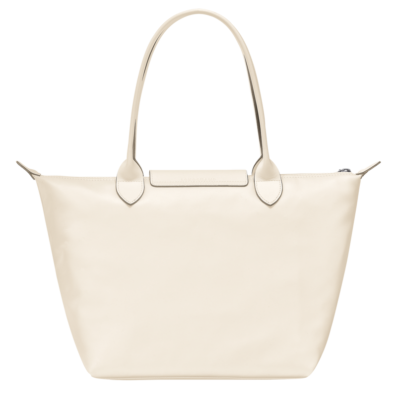 Le Pliage Xtra M Tote bag , Ecru - Leather  - View 4 of  6