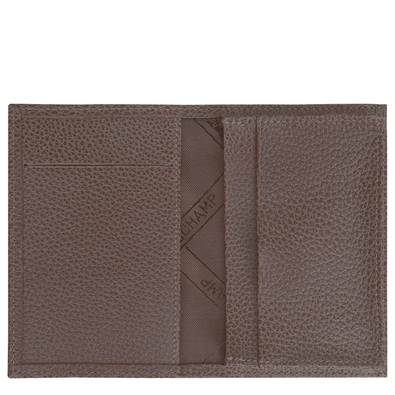 Le Foulonn&eacute; Card holder , Taupe - Leather  - View 3 of 3