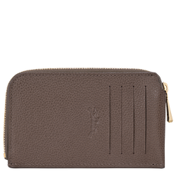 Le Foulonn&eacute; Card holder , Taupe - Leather