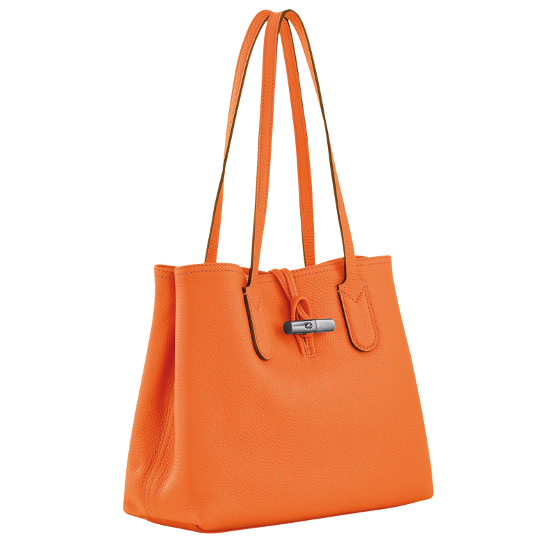 Roseau Essential M Tote bag , Orange - Leather  - View 3 of 4