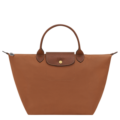 Handtasche M Le Pliage Original , Recyceltes Canvas - Cognac