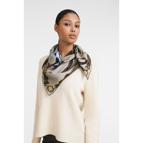 Fall-Winter 2022 Collection Silk scarf 90, Beige