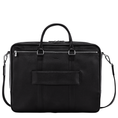 Le Foulonné L Briefcase Black - Leather | Longchamp EN