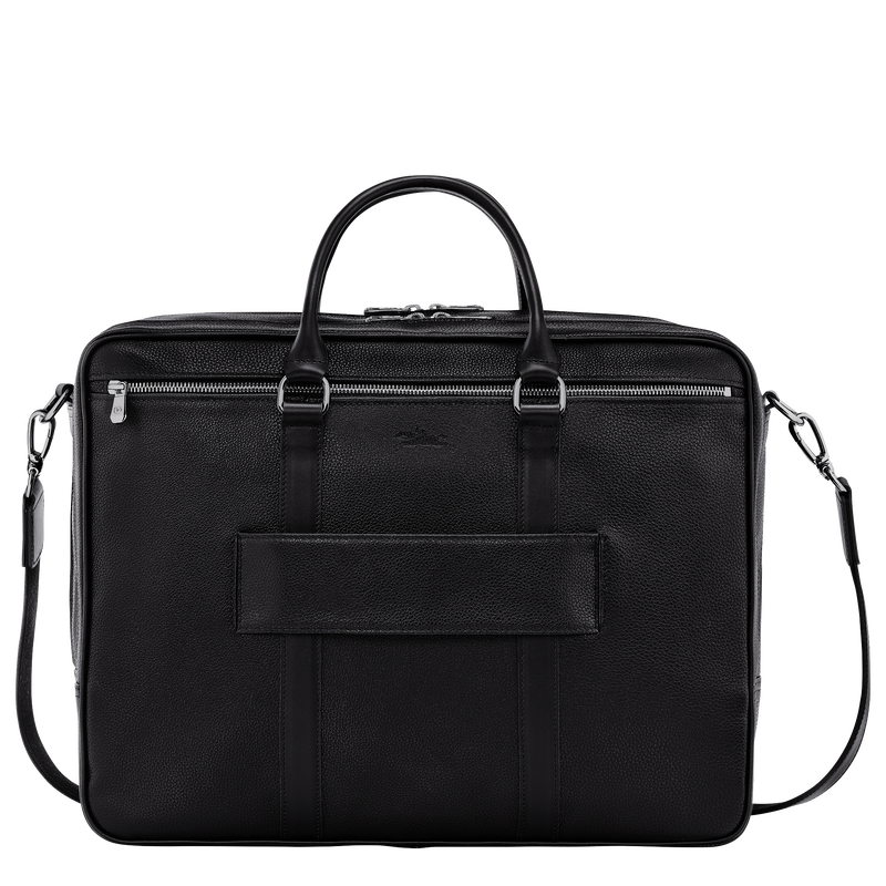 Le Foulonné L Briefcase , Black - Leather  - View 4 of  5