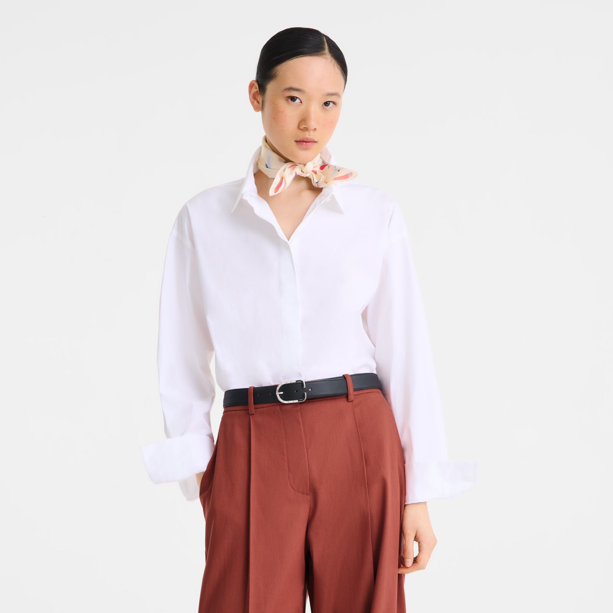 En Attendant la Vague Silk scarf 50, Ivory