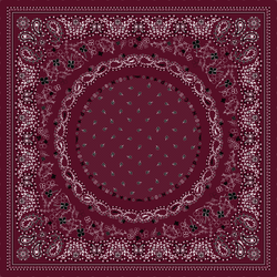 French Bandana Stole , Pomegranate/Chocolate - OTHER