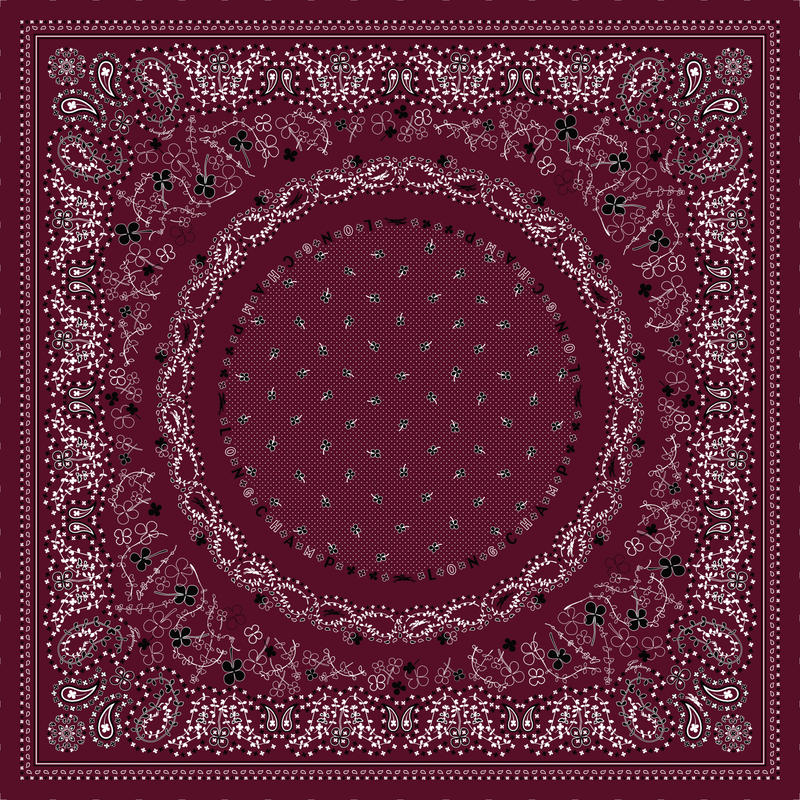 French Bandana Stole , Pomegranate/Chocolate - OTHER  - View 1 of  2