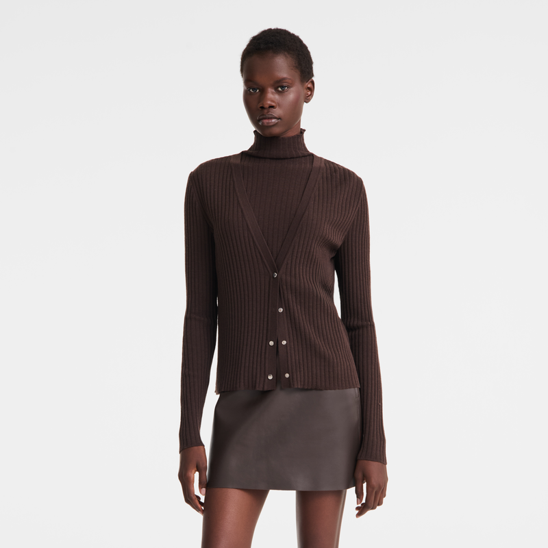 Cardigan , Maglia - Moka  - View 3 of  5