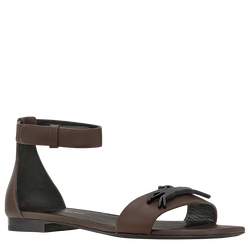 Cavalier Flat sandals , Mocha - Leather