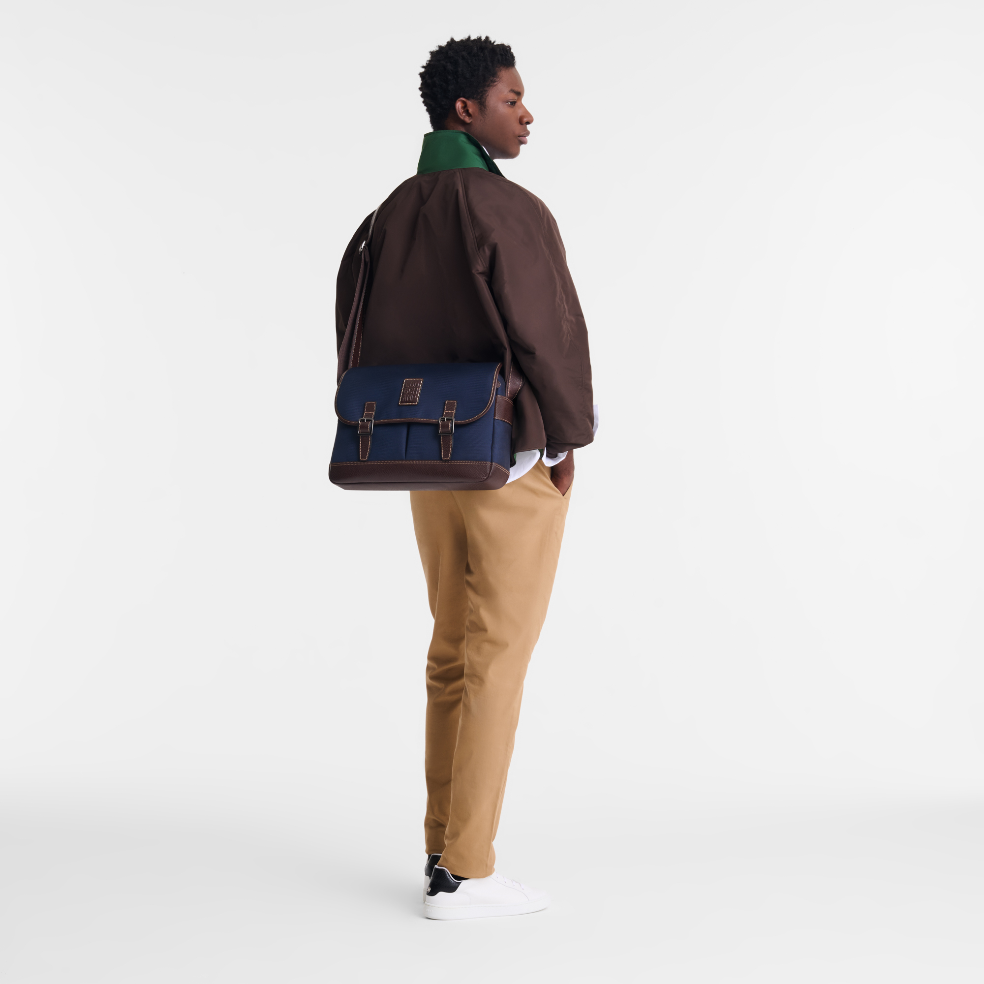 Boxford L Crossbody bag Blue - Recycled canvas | Longchamp US Boxford L Crossbody bag Blue - Recycled canvas | Longchamp US