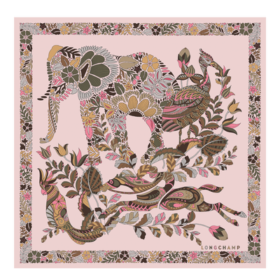 Forêt Longchamp Silk scarf 50 , Pink - Silk