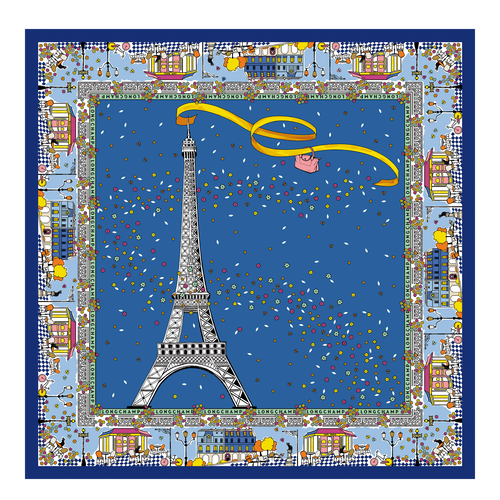 Le Pliage in Paris Silk scarf , Cornflower - Silk - View 1 of 2