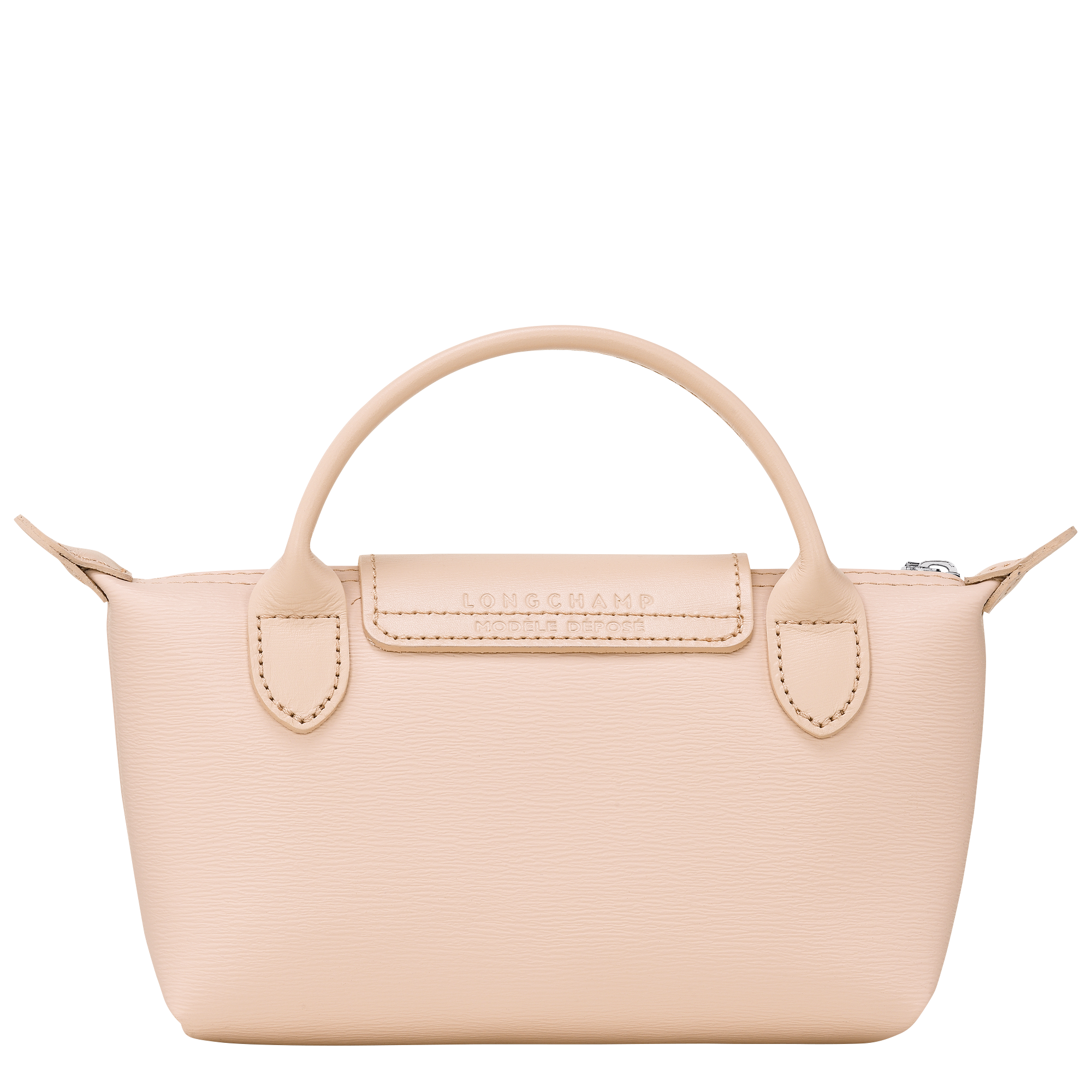 Longchamp Le Pliage Cuir Small Leather Short Handle Tote in Pink