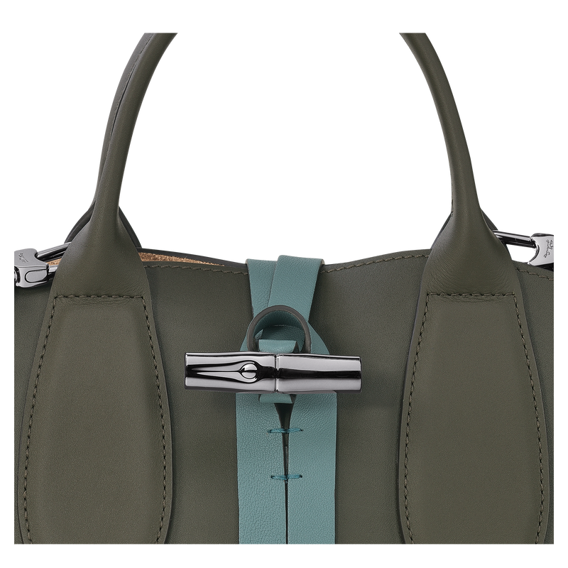 Roseau Top handle bag S, Khaki/Cypress