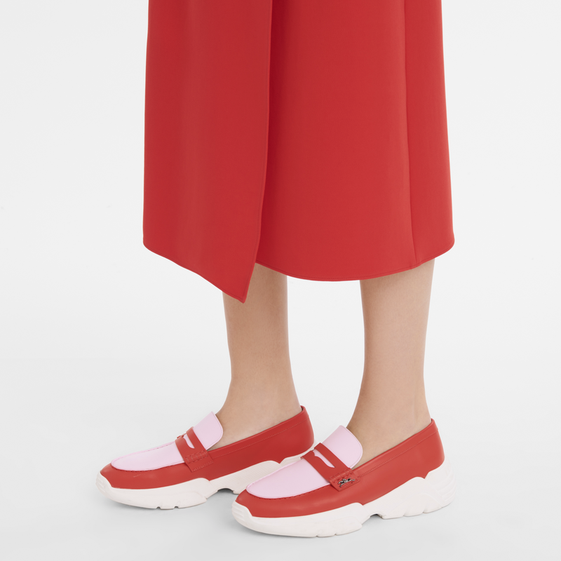 Red leather sales loafers ladies