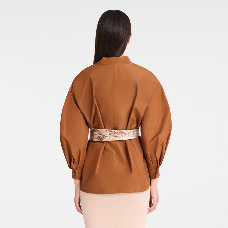 Kimono jacket , Cognac - Technical taffeta  - View 3 of  5