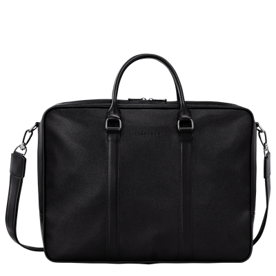 Le Foulonné L Briefcase Black - Leather | Longchamp EN