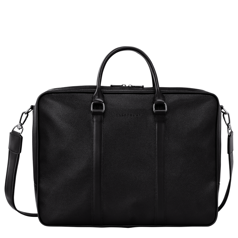 Le Foulonné L Briefcase , Black - Leather  - View 1 of  5