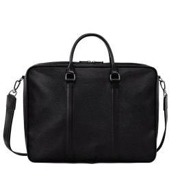 Le Foulonné L Briefcase Black - Leather | Longchamp US