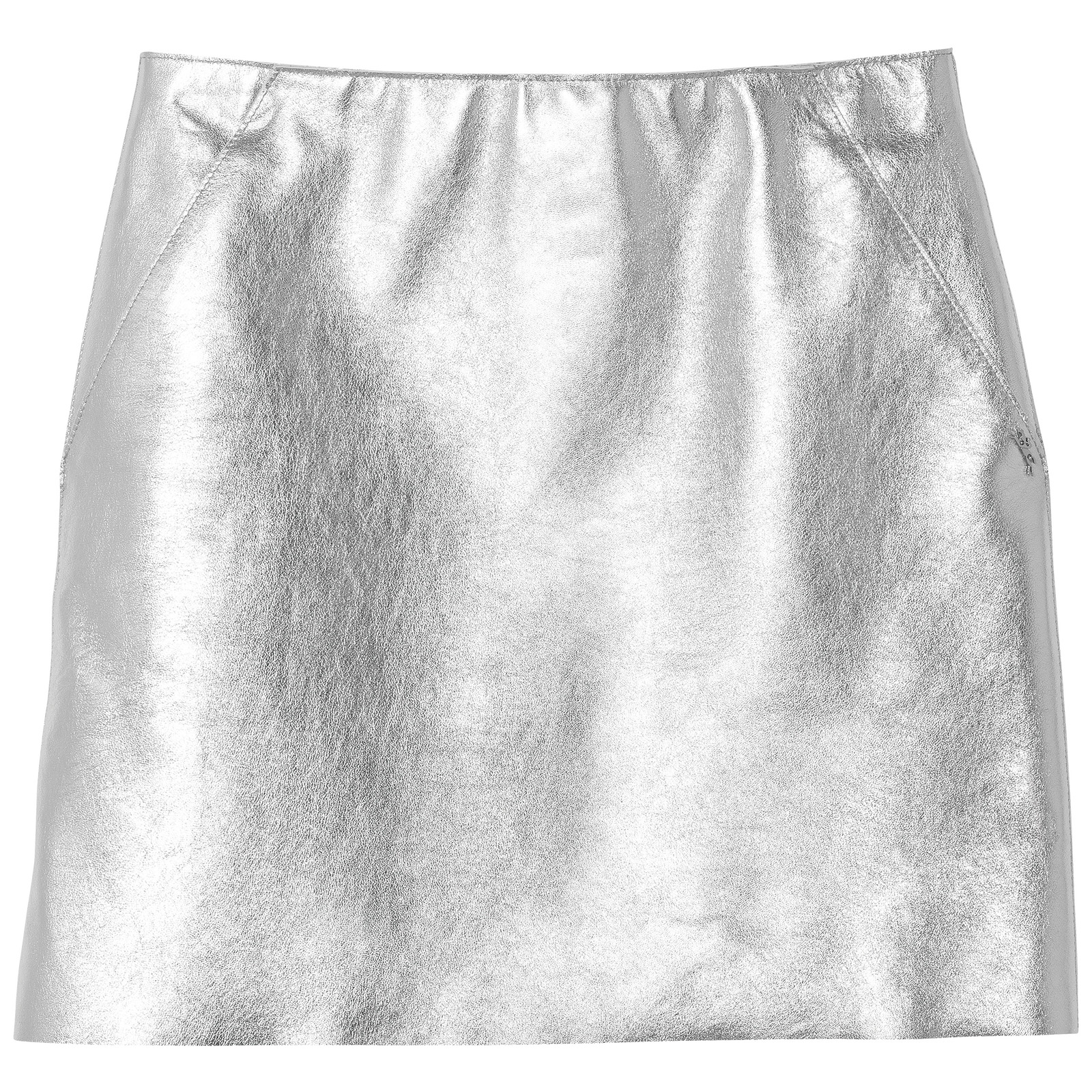 Silver 2025 leather skirt
