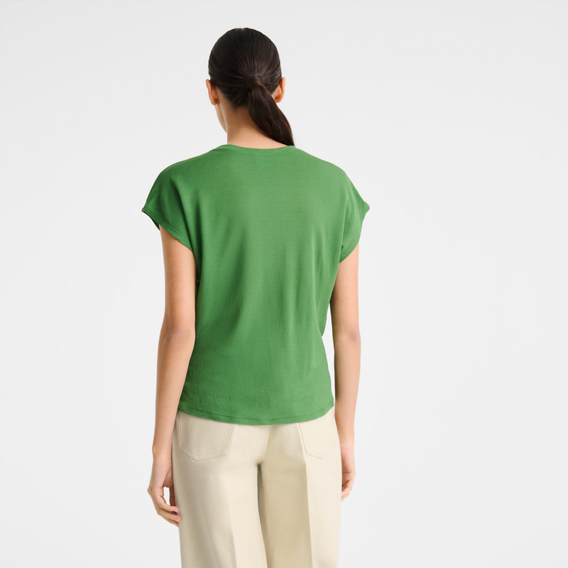 Top , Jersey de crep&eacute; - Matcha  - Vista 4 de 4