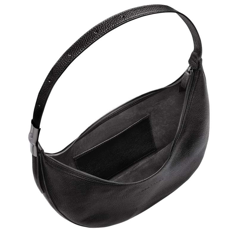 Sac bandoulière L Roseau Essential , Cuir - Noir  - Vue 5 de 6