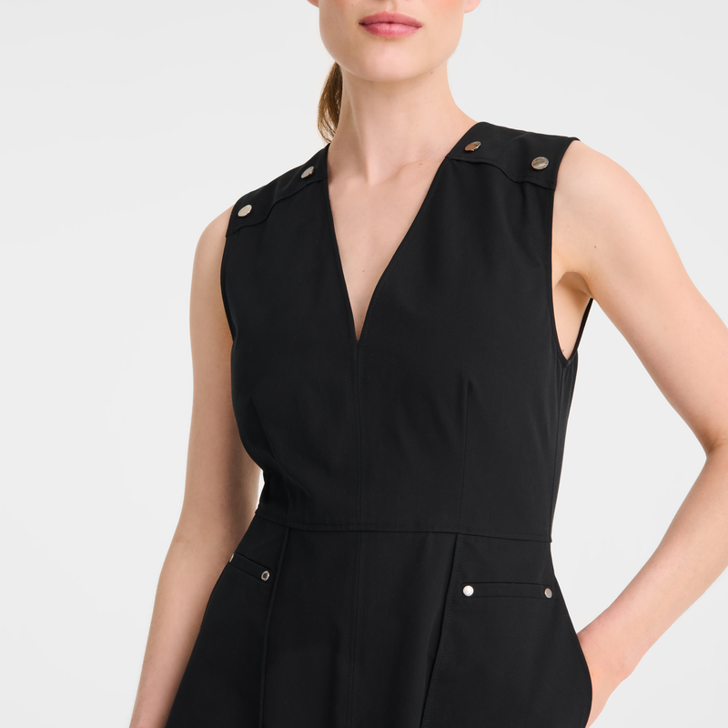 Vestido , Popelina de algod&atilde;o - Preto  - Vista 4 de  4