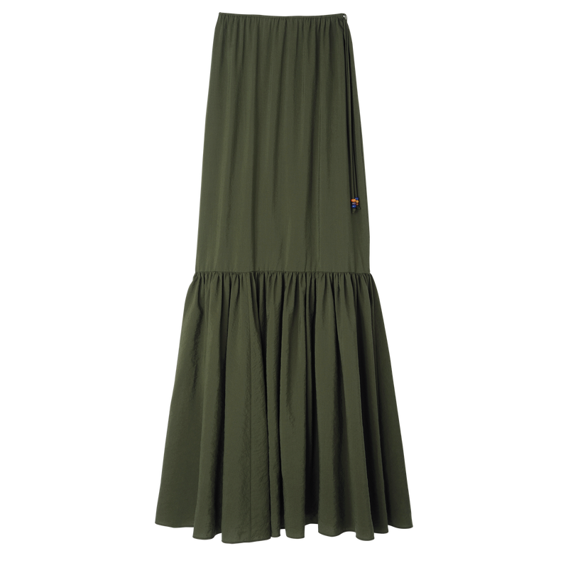 Long skirt , Khaki - Crepe  - View 1 of 3