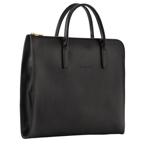 Le Foulonné S Briefcase , Black - Leather - View 3 of 5