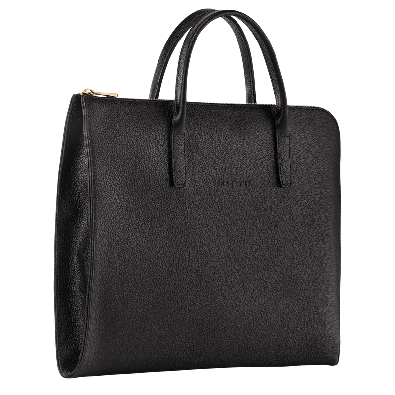 Le Foulonné S Briefcase , Black - Leather  - View 3 of  5