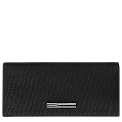 Le Roseau Long continental wallet , Black - Leather