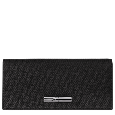 Le Roseau Long continental wallet , Black - Leather