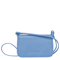 Le Foulonné Wallet on chain , Cloud Blue - Leather