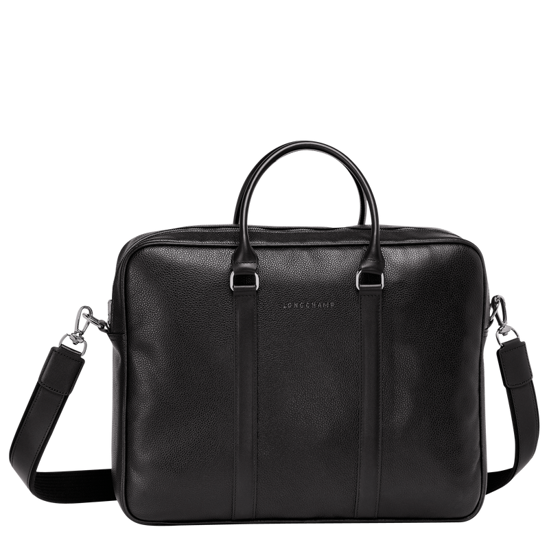 Le Foulonné M Briefcase , Black - Leather  - View 1 of  5