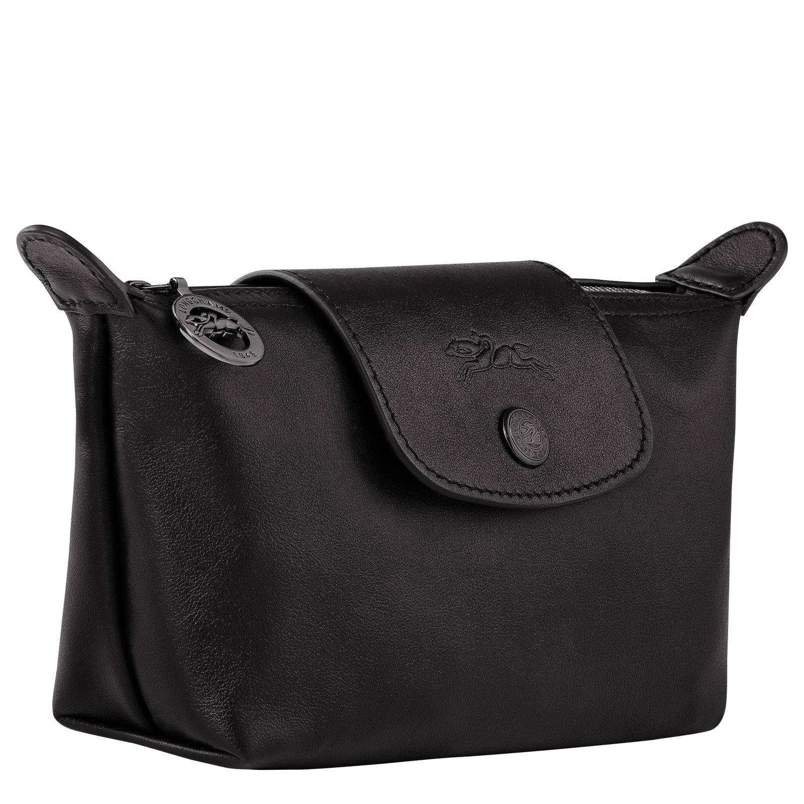 Le Pliage Xtra Pouch Black Leather Longchamp US