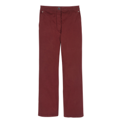 Trousers , Burgundy - Overdyed cotton