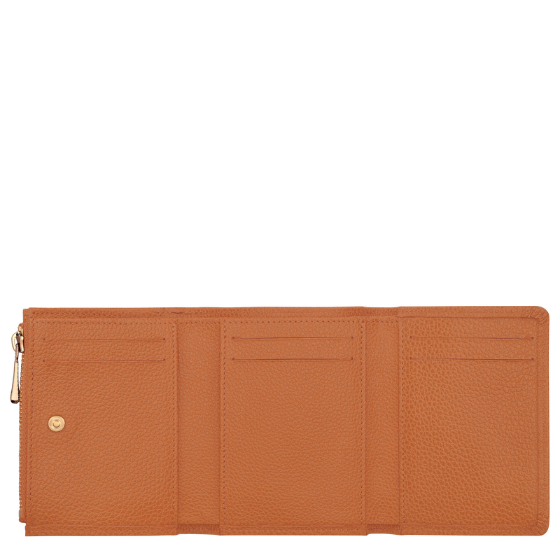 Brieftasche im Kompaktformat Le Foulonné , Leder - Bernstein  - Ansicht 3 von 3
