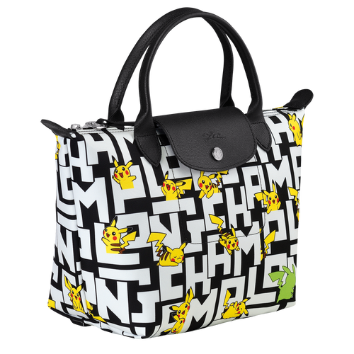 Sac porté main S Longchamp x Pokémon Noir/Blanc (L1621HUT067) | Longchamp CA Sac porté main S Longchamp x Pokémon Noir/Blanc (L1621HUT067) | Longchamp CA