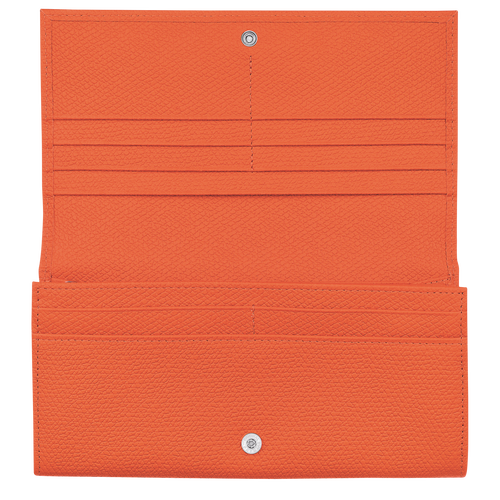 Lange Geldbörse mit Überschlag Le Roseau , Leder - Orange - Ansicht 3 von 4