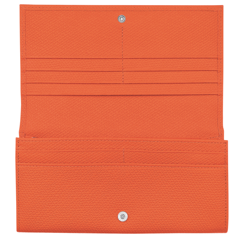 Lange Geldbörse mit Überschlag Le Roseau , Leder - Orange  - Ansicht 3 von 4