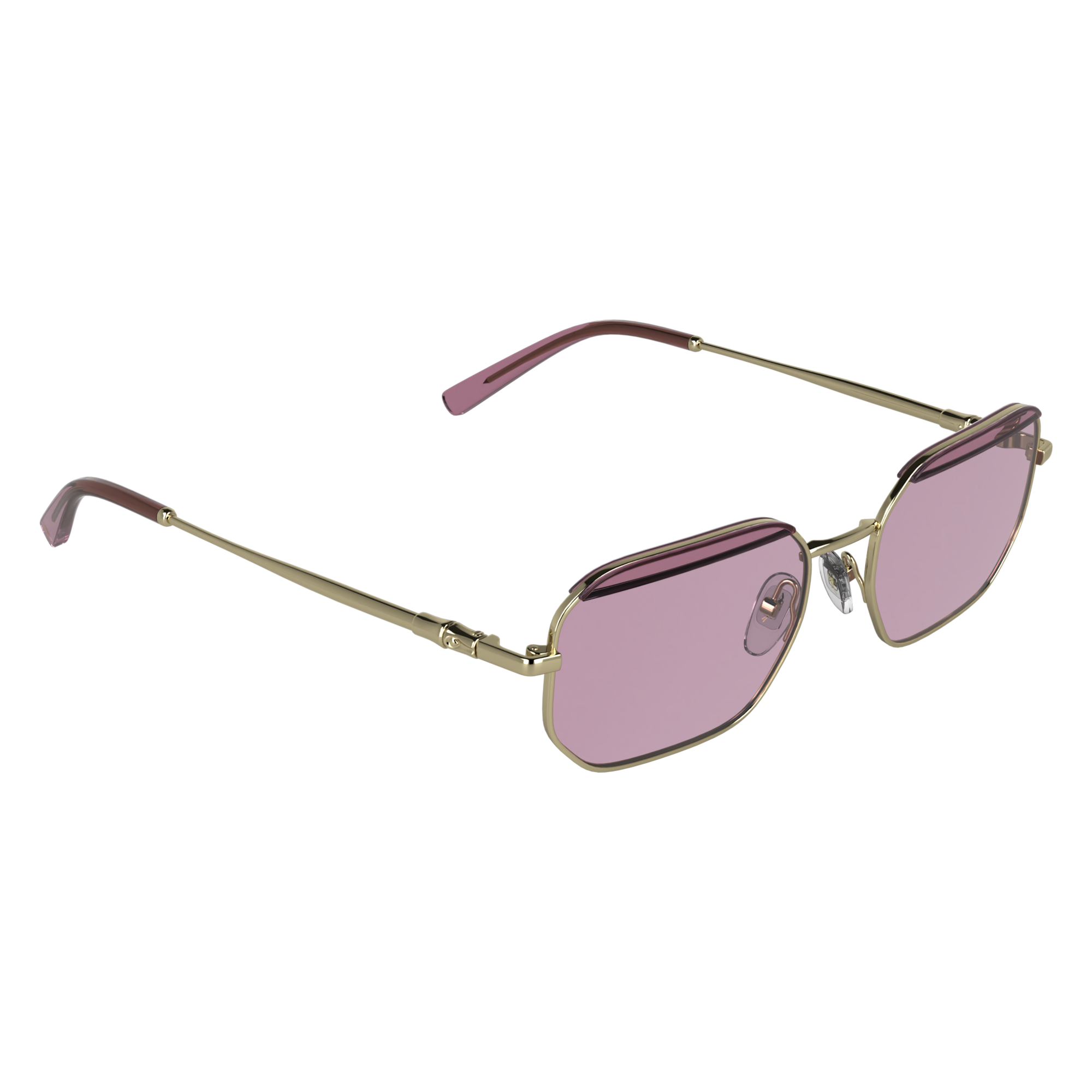 null Lunettes de soleil, Dor&eacute;/Rose