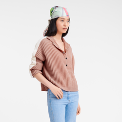 Polo collar jumper , Nude - Knit