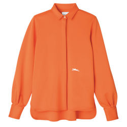 襯衫 , 橙色 - 平織布
