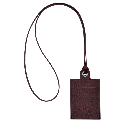 Le Pliage Green Card holder with necklace, Burgundy