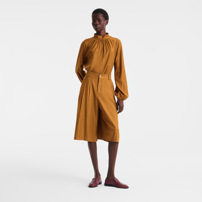 Shorts , Caramel - Viscose twill