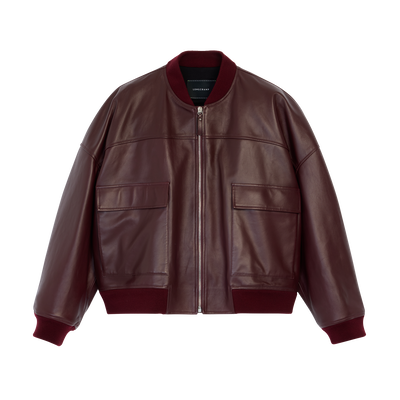 Jacket , Burgundy - Leather
