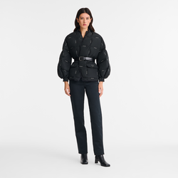 Jacket , Black - Quilted techno-taffeta